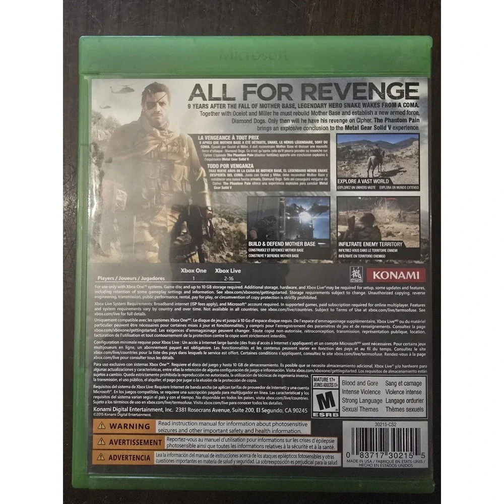 Microsoft Xbox One Metal Gear Solid V The Phantom‎ Pain XB 1 Tested